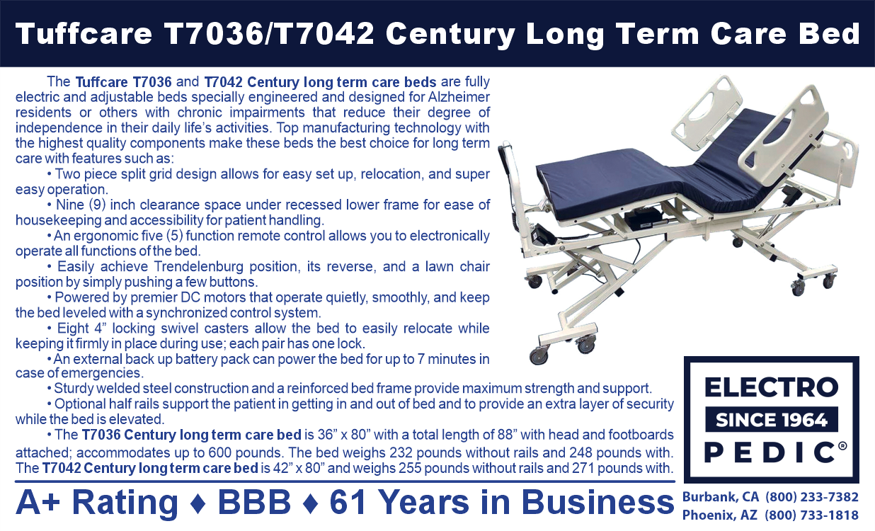 Burbank Electropedic Tuffcare T7036 and T7042 Century long term care beds